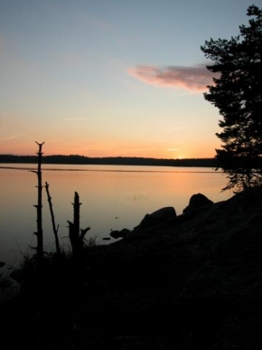 Krásy krajiny - Západ slunce nad jezerem