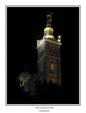 Večer a noc ve fotografii - Notre Dame de la Garde - Marseille