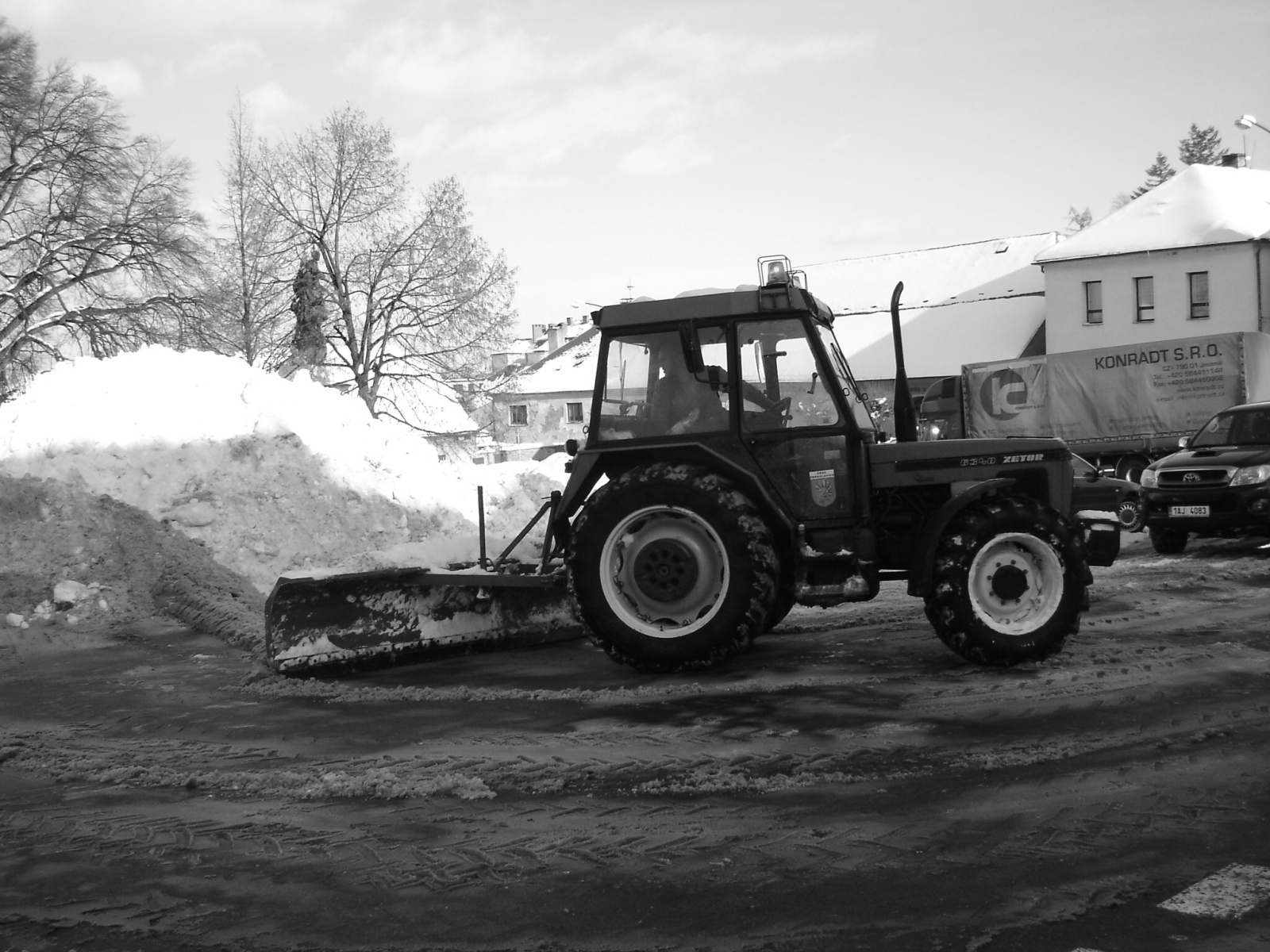 Traktor v zimě