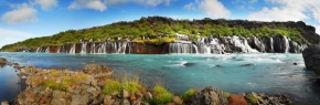 Krajina posedlá vodou - HRAUNFOSSAR - ISLAND, panoramatická hlava Nodal Ninja