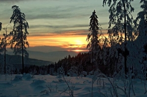 Slunce je veliký básník! - Zimní podvečer v Bavorském lese
