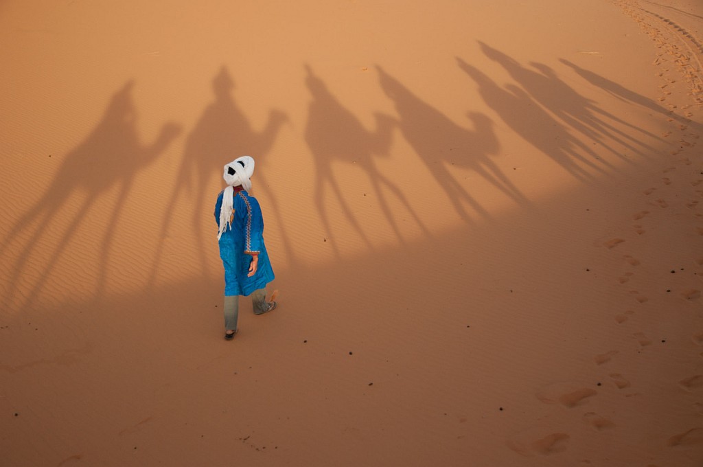 Berber vedoucí karavanu na dunách