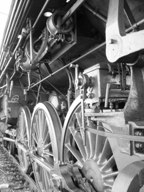 Černobílá fotografie - vlak