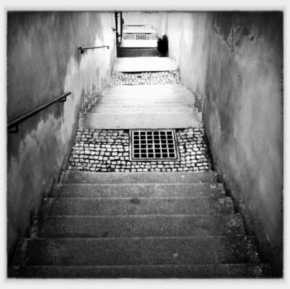 Černobílá fotografie - Malostranské schody