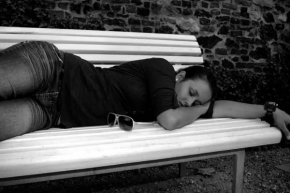 Černobílá fotografie - spánek