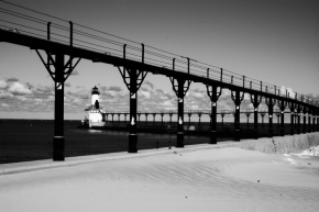 Černobílá fotografie - Lake Michigan 2