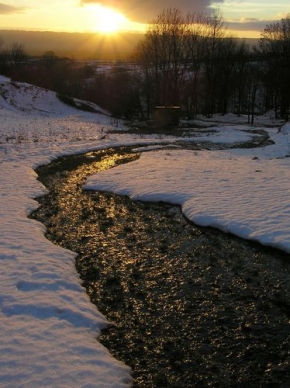 Zimní podvečer - Zlatý potok