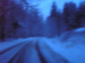 Zimní podvečer - Cesta za modrého večera