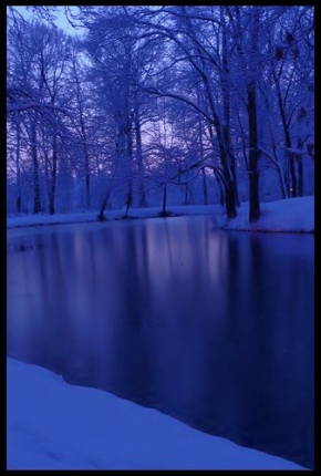Zimní podvečer - Modrá zima