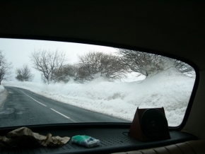 Kouzlení zimy - Pohleh na zimu z auta.