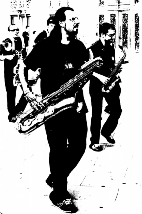 Postava černobíle - Jazzmen