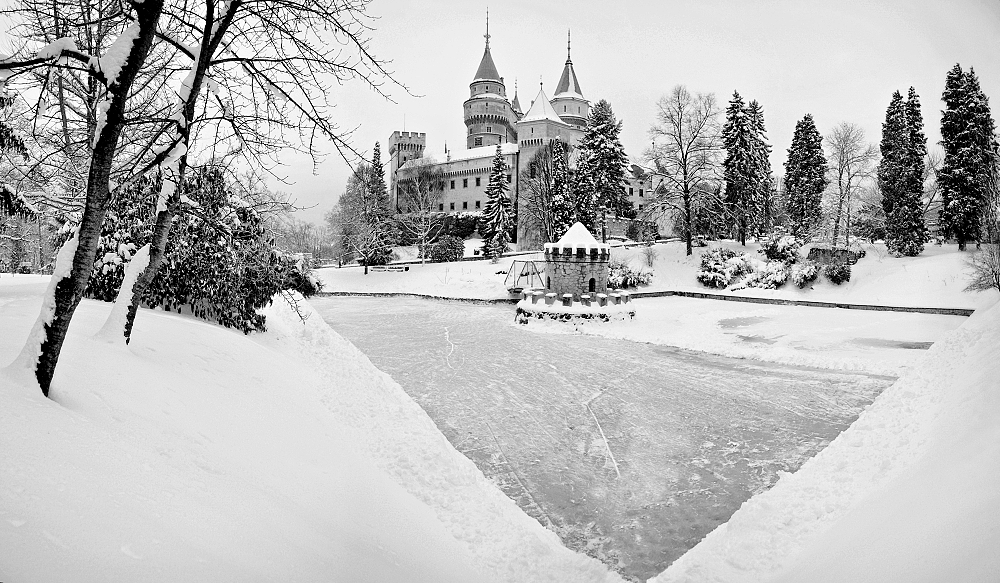 Bojnice castle Winter panorama
