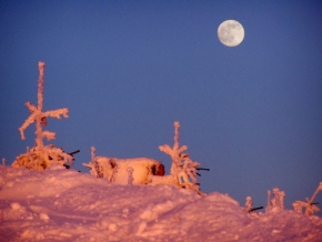 Kouzlení zimy - Slunce a Měsíc nad Medvědínem