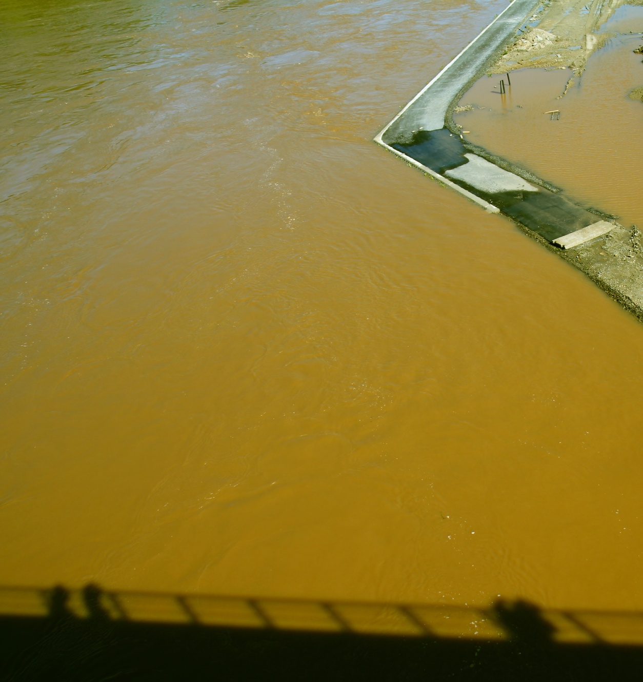 žlutá řeka u Mělníka