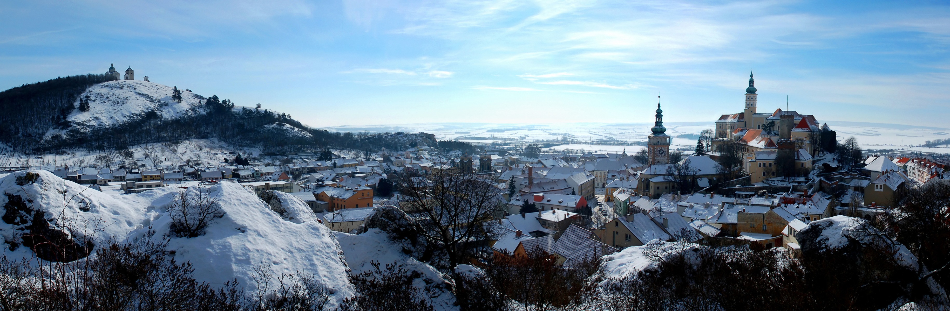 Zimní panorama Mikulova