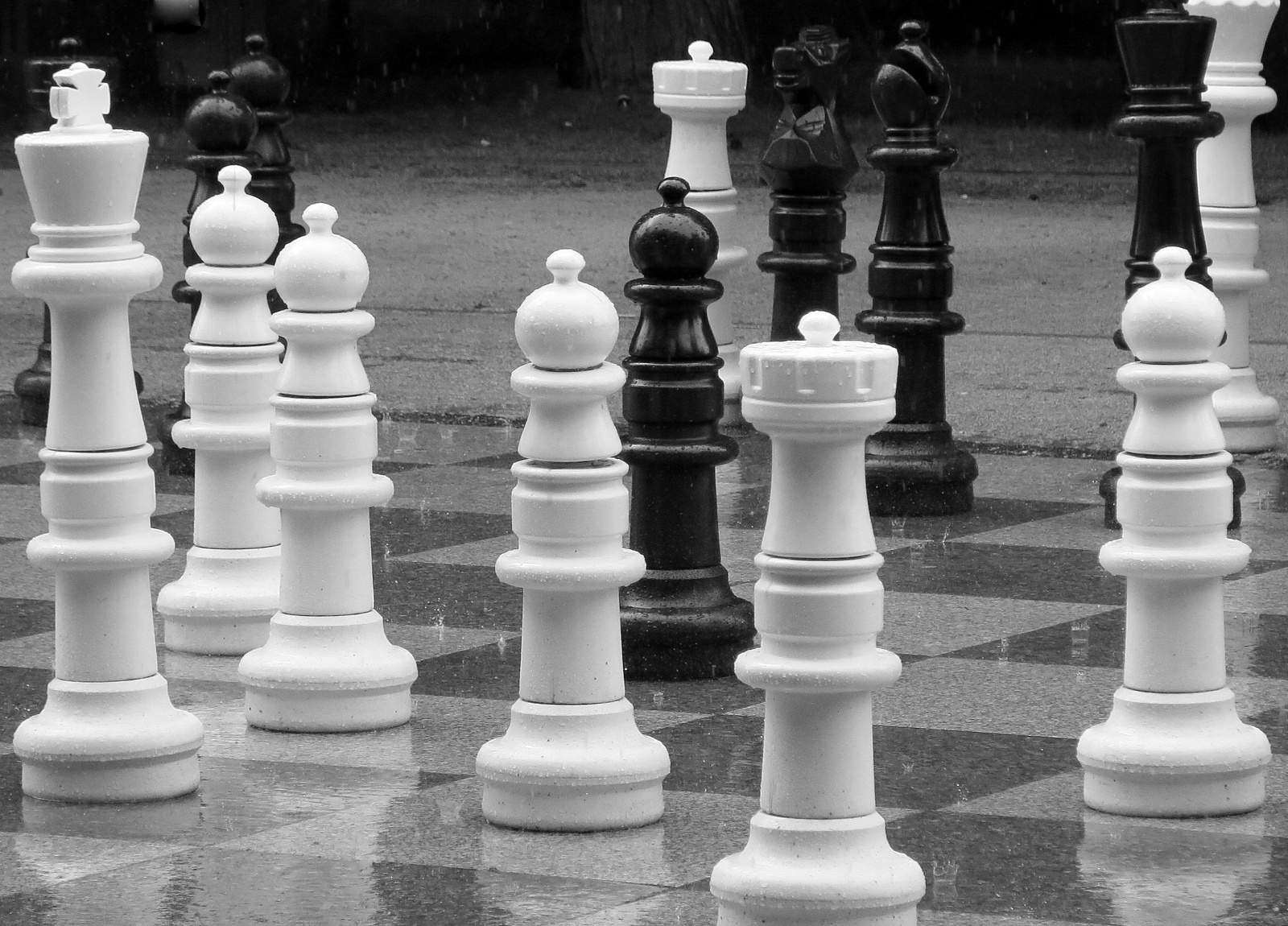 šachy v dešti
