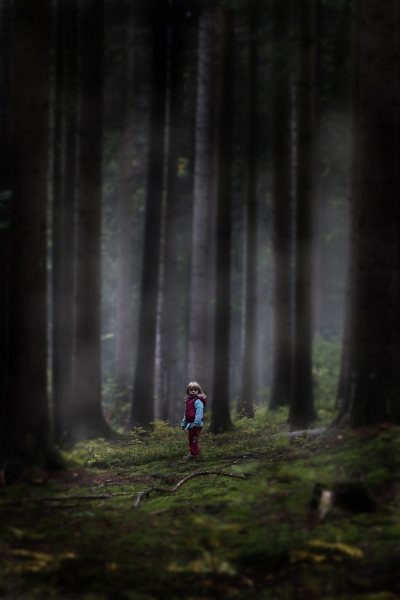 Sama v lese