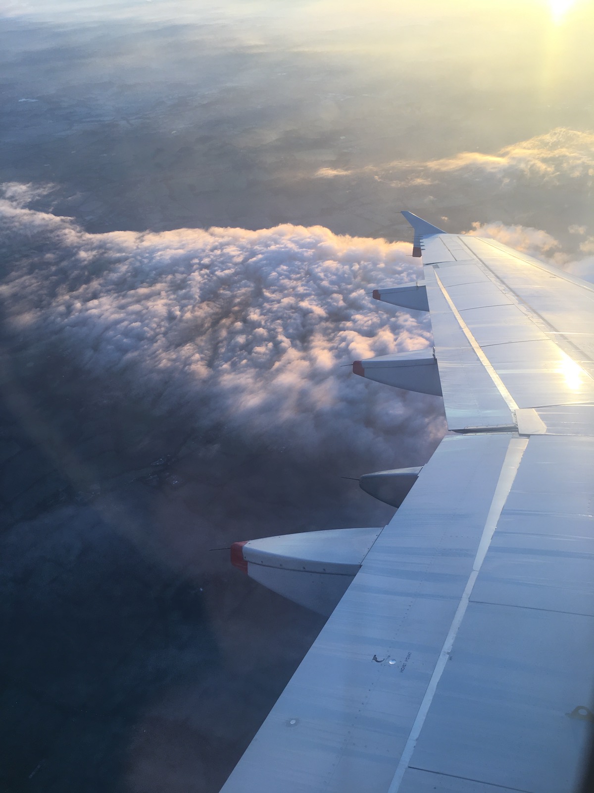 pohled z okýnka letadla