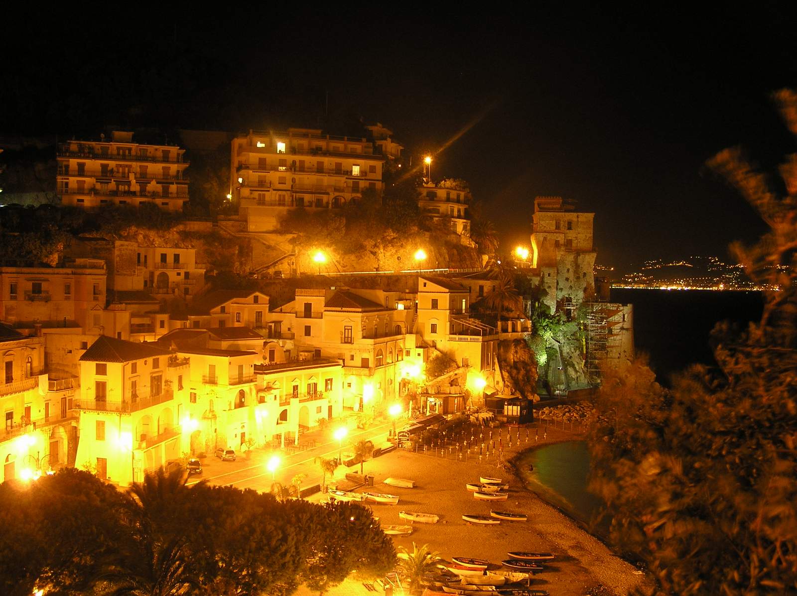 Itálie - pobřeží Amalfi - v noci