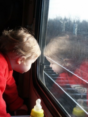 Děti - První jízda vlakem